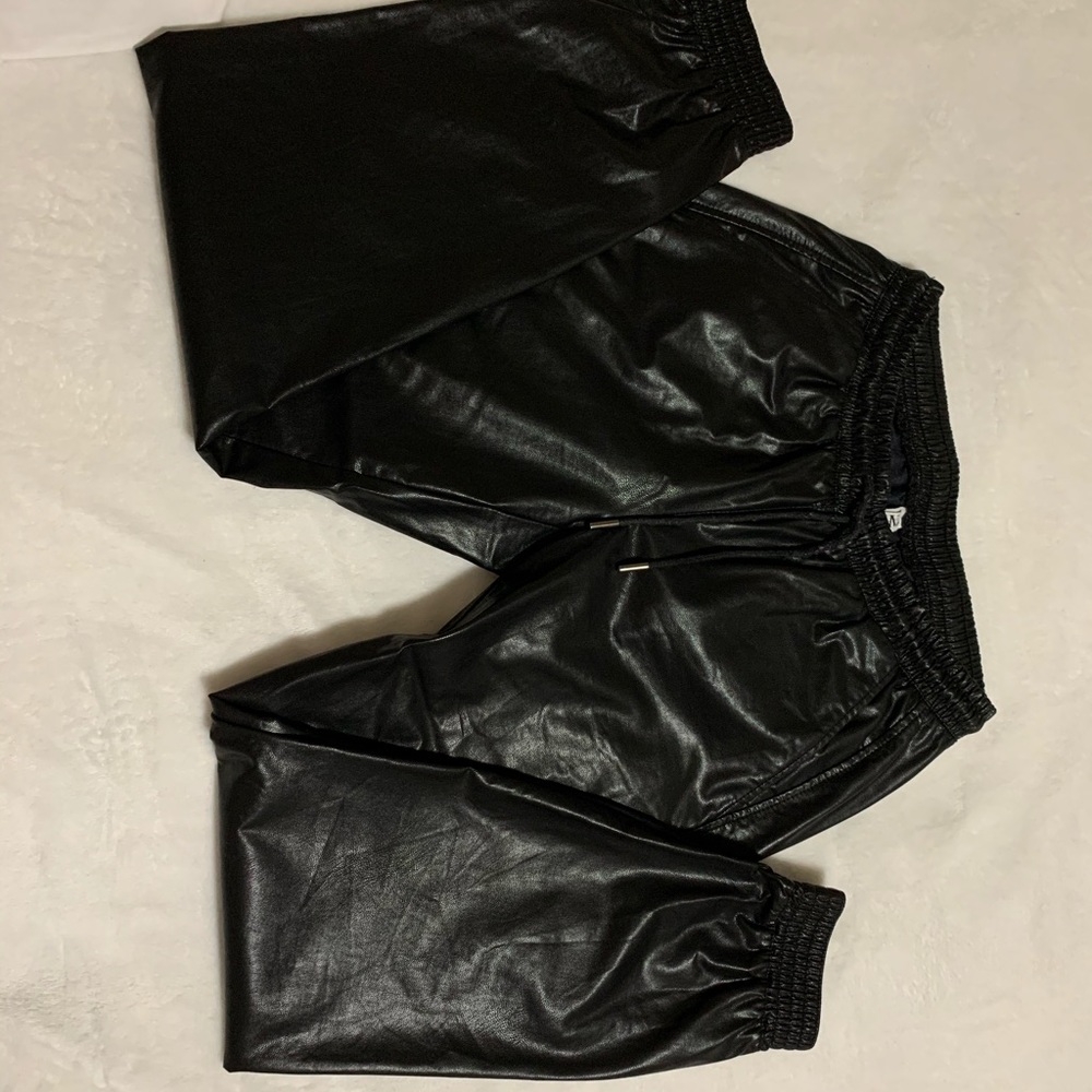Zara faux leather joggers